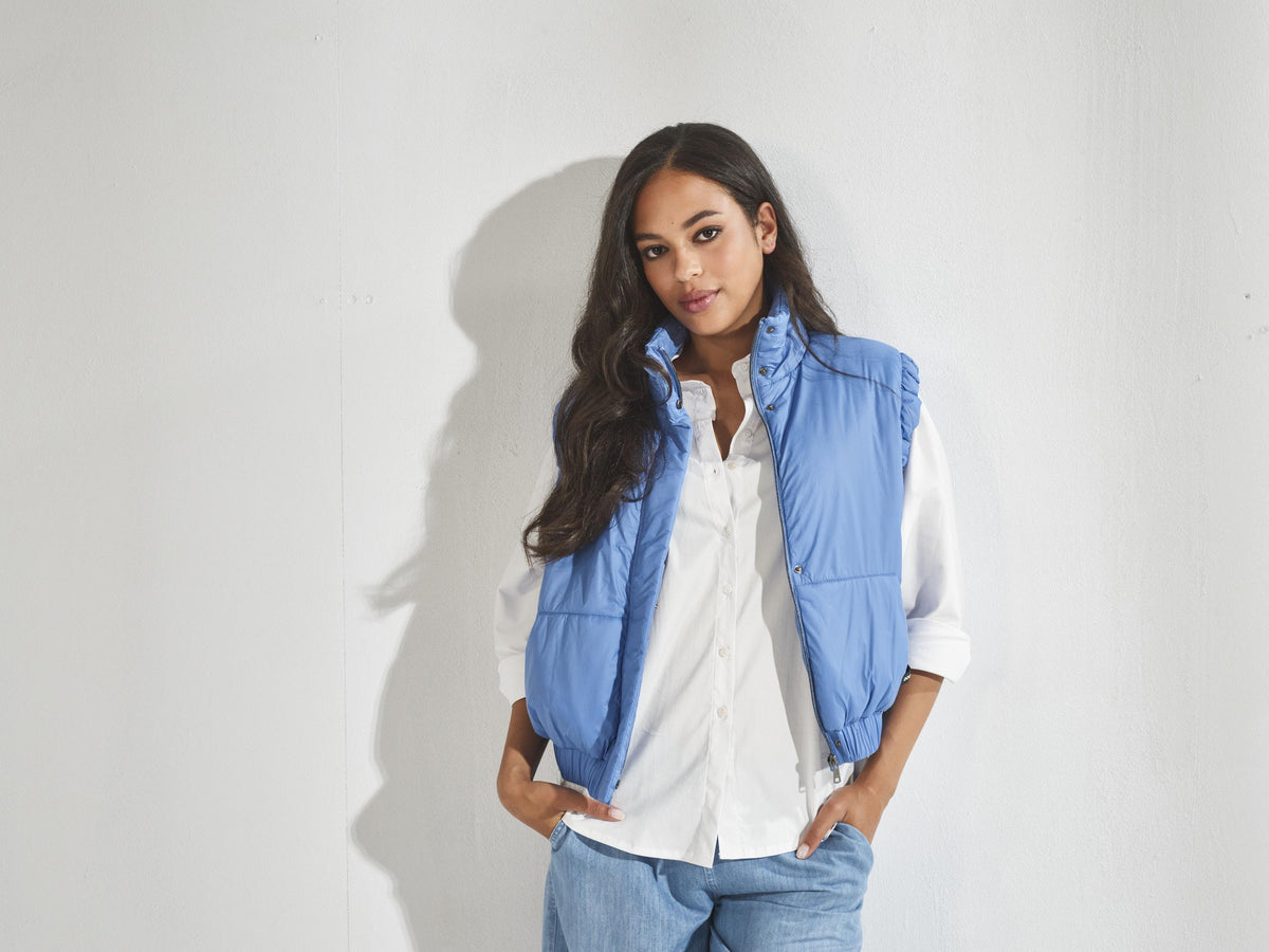 GALAXY - Cropped bodywarmer - Skyblue