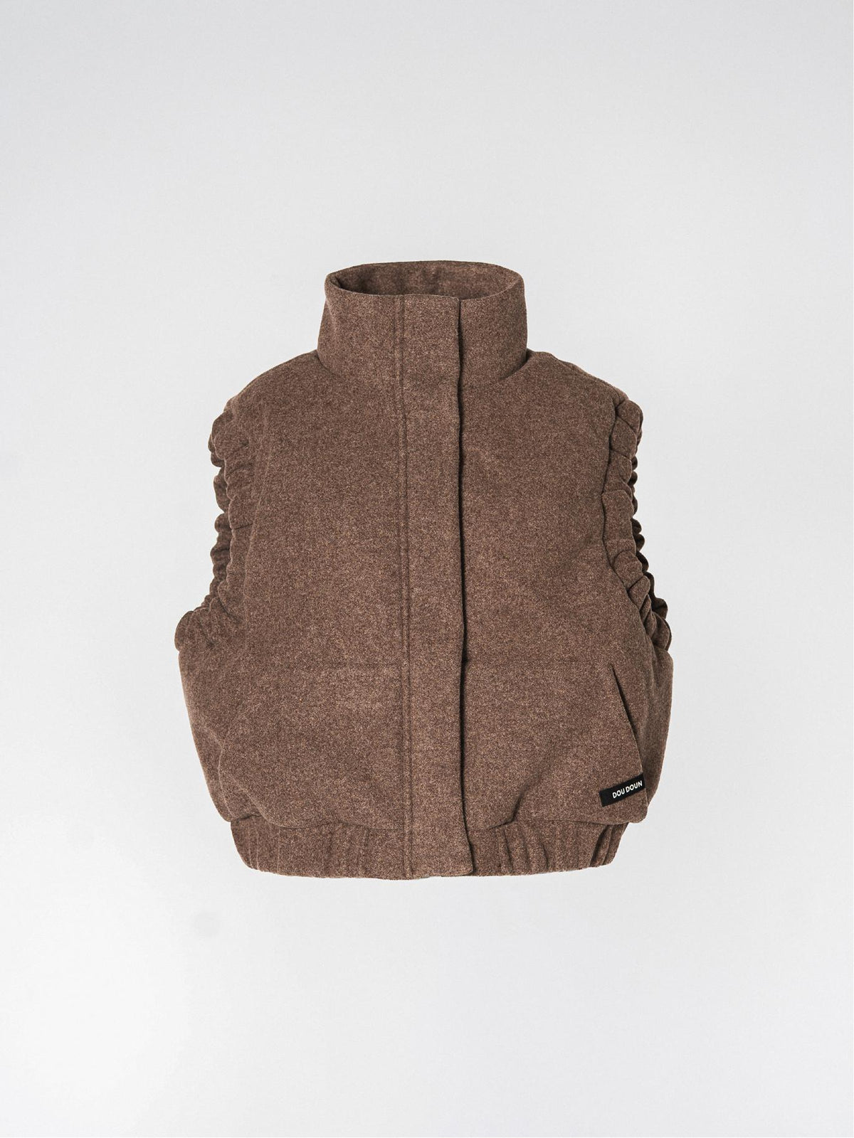 GALAXY DELUXE - cropped bodywarmer - Brown Melange