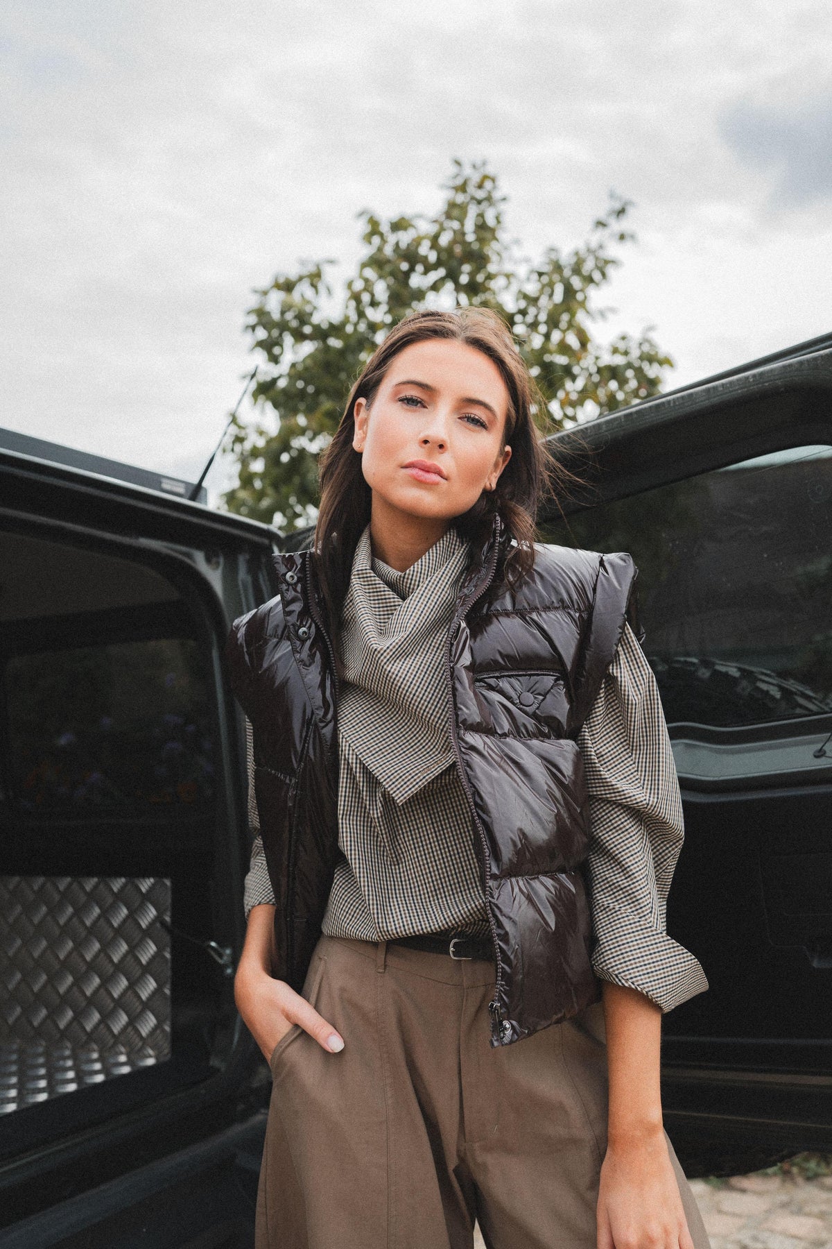 SOHO - Boxy bodywarmer - Brown