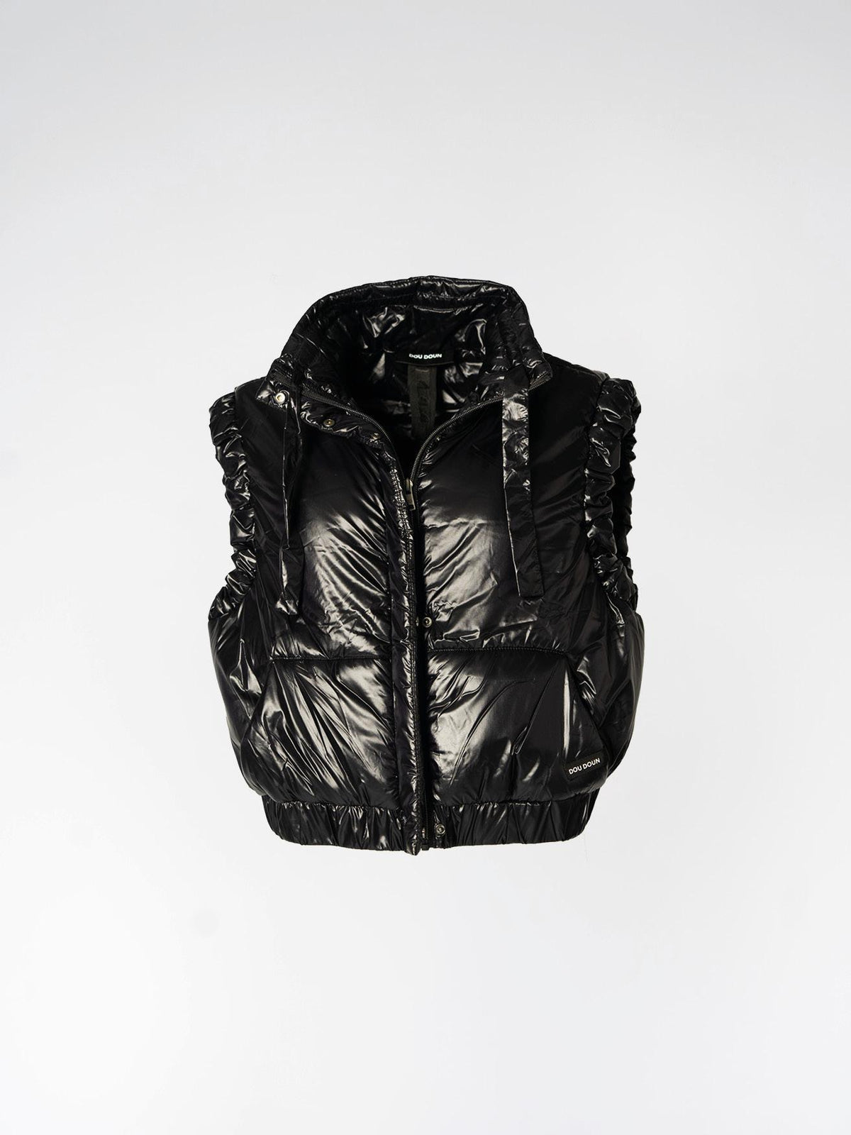 GALAXY - Cropped bodywarmer - Shiny Black