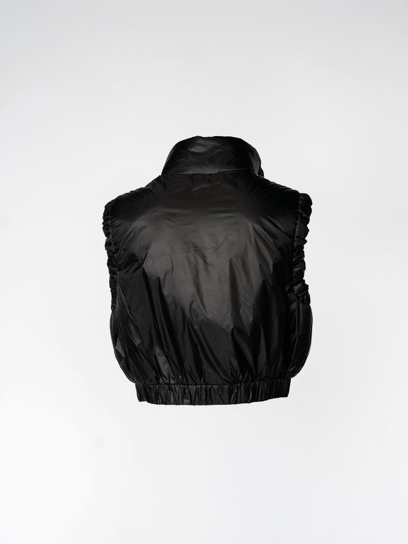 GALAXY - Cropped bodywarmer - Black
