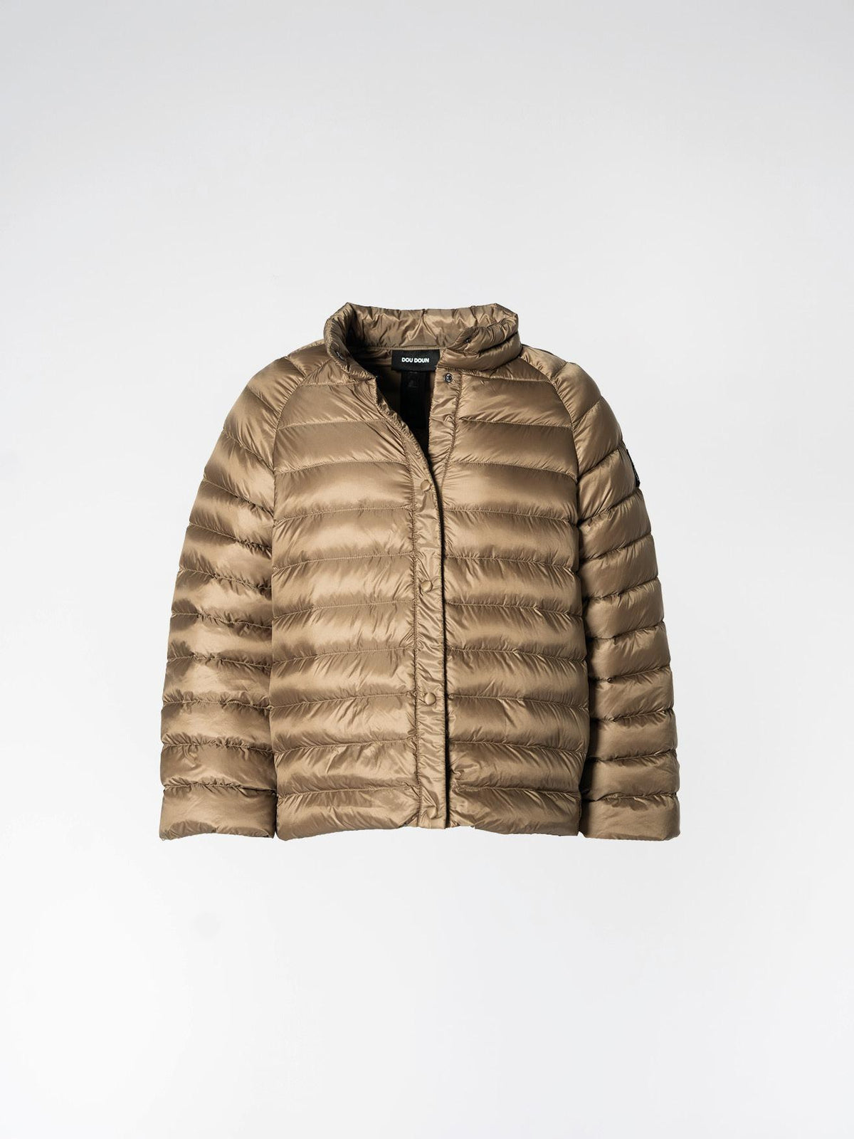 Lichtgewicht donsjas met driekwart mouw - Taupe
