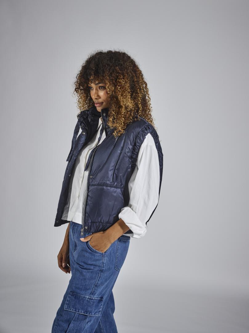 GALAXY - Cropped bodywarmer - Navy