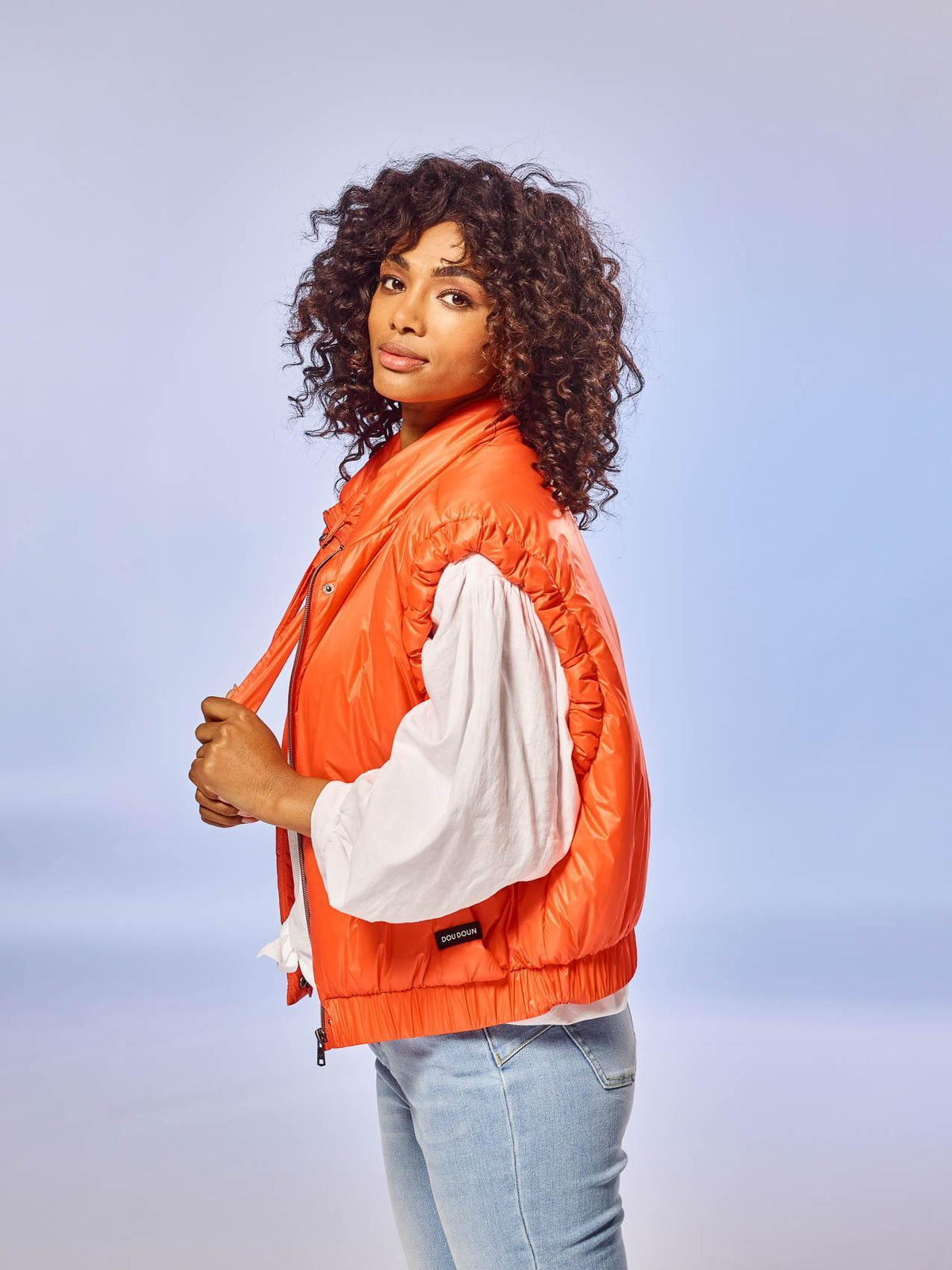 GALAXY - Cropped bodywarmer - Orange
