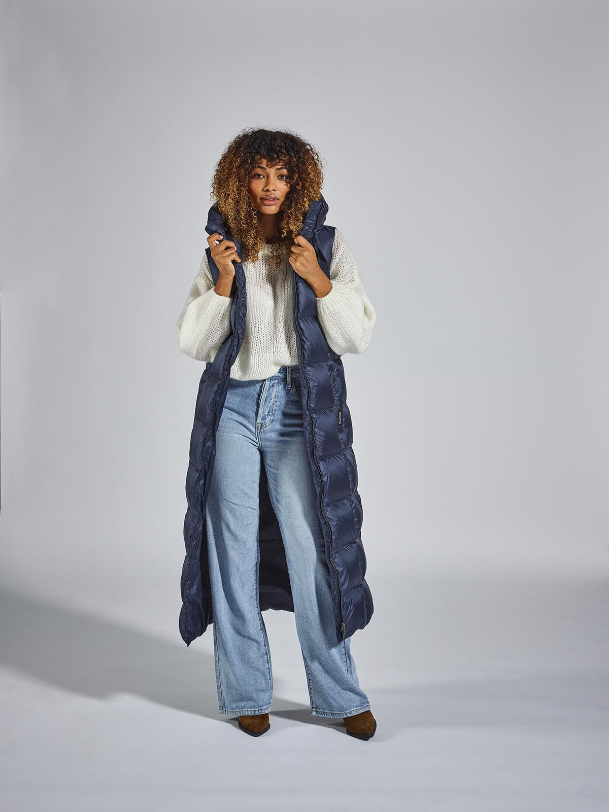 SUN - Sleeveless Long Down - Navy