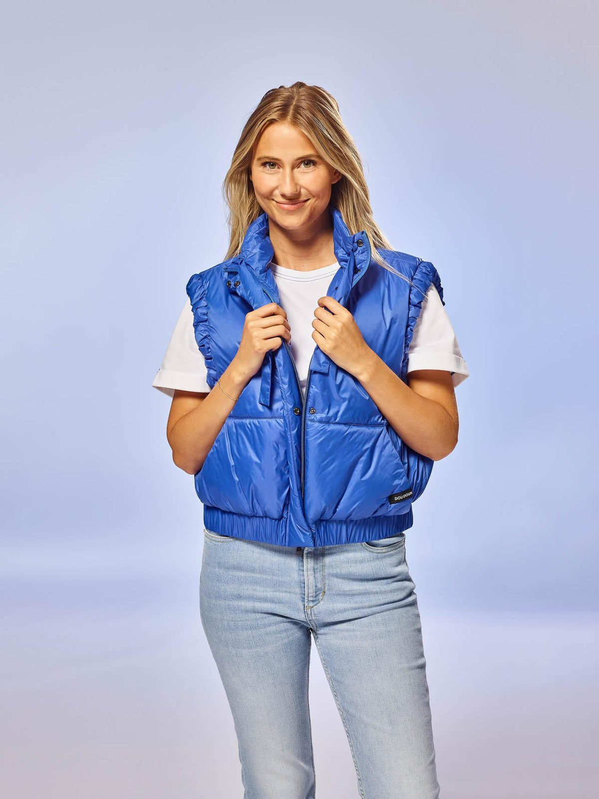 GALAXY - Cropped bodywarmer - Electric Blue
