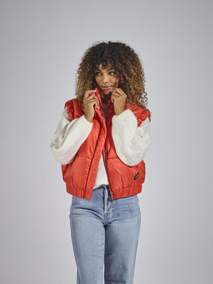 GALAXY - Cropped bodywarmer - Corail