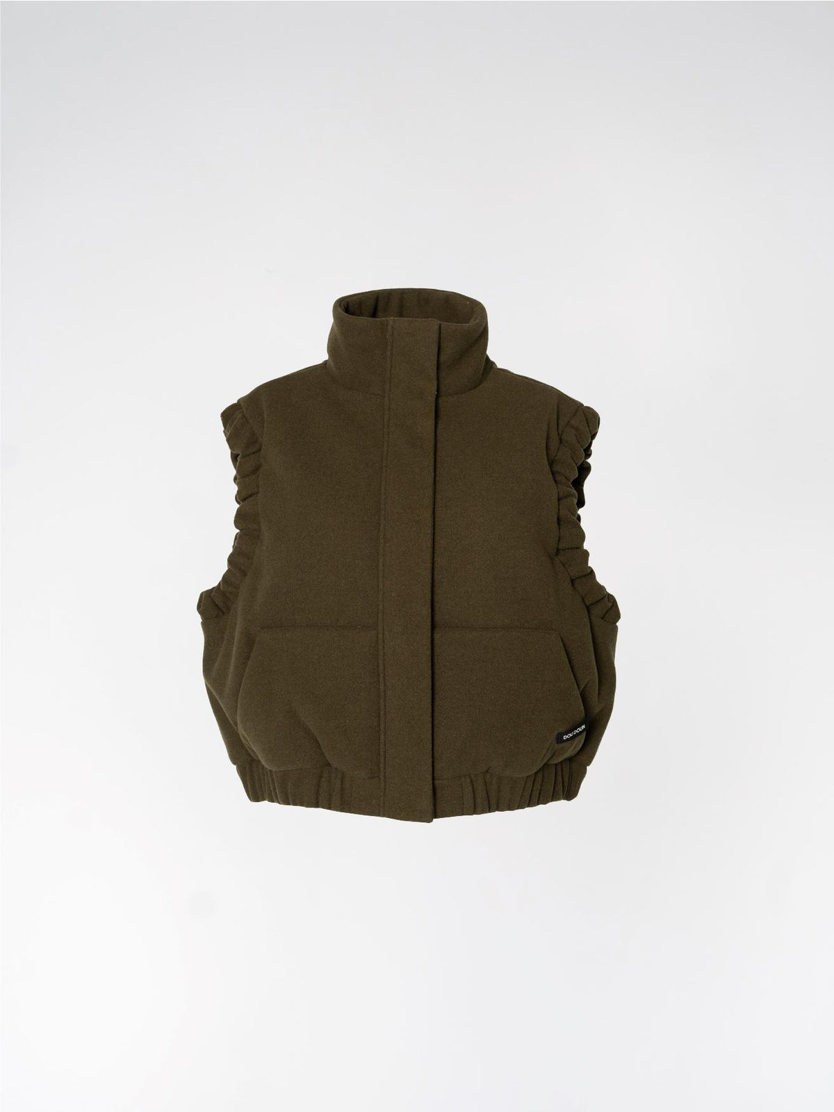 GALAXY DELUXE - cropped bodywarmer - Khaki