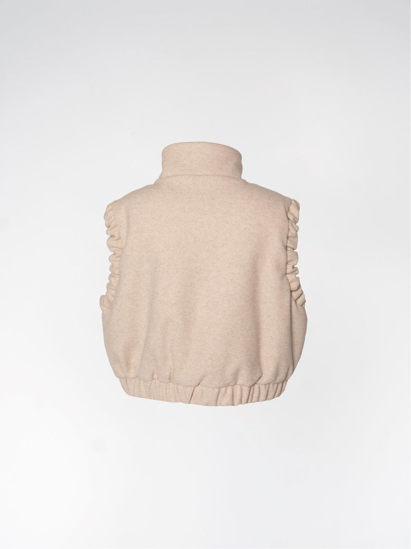 GALAXY DELUXE - cropped bodywarmer - Sand