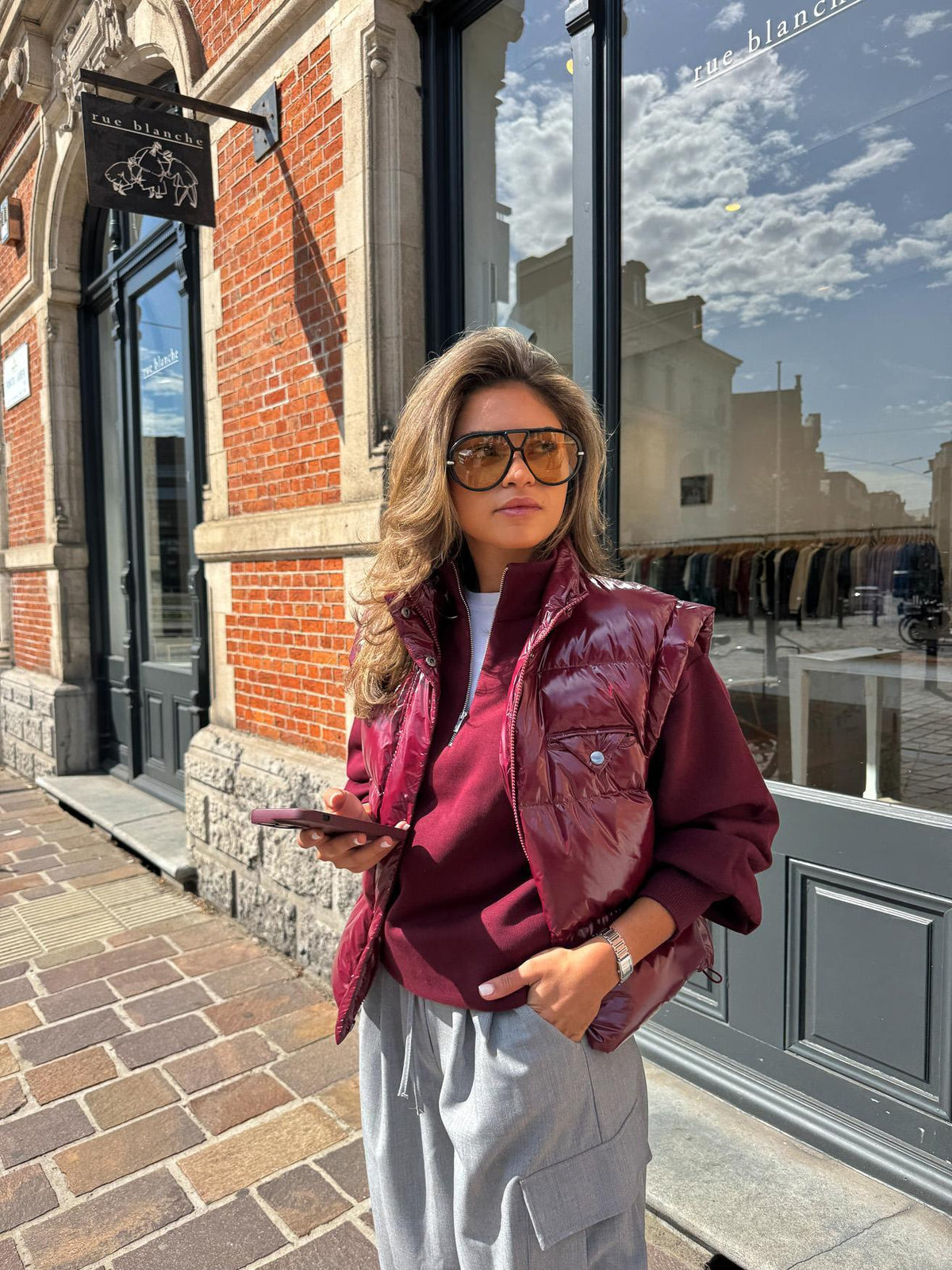 SOHO - Boxy bodywarmer - Burgundy