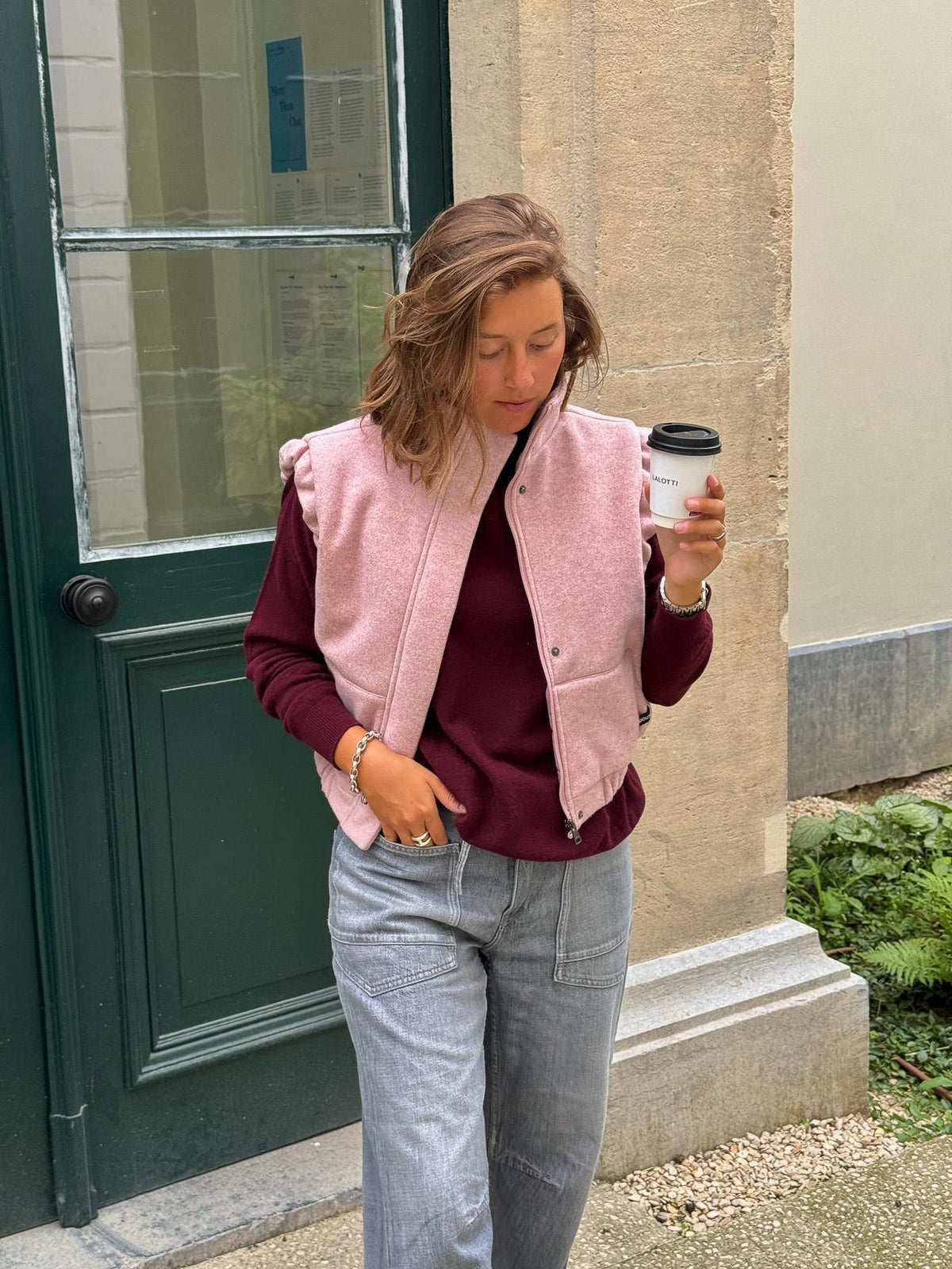 GALAXY DELUXE - cropped bodywarmer - Light Pink