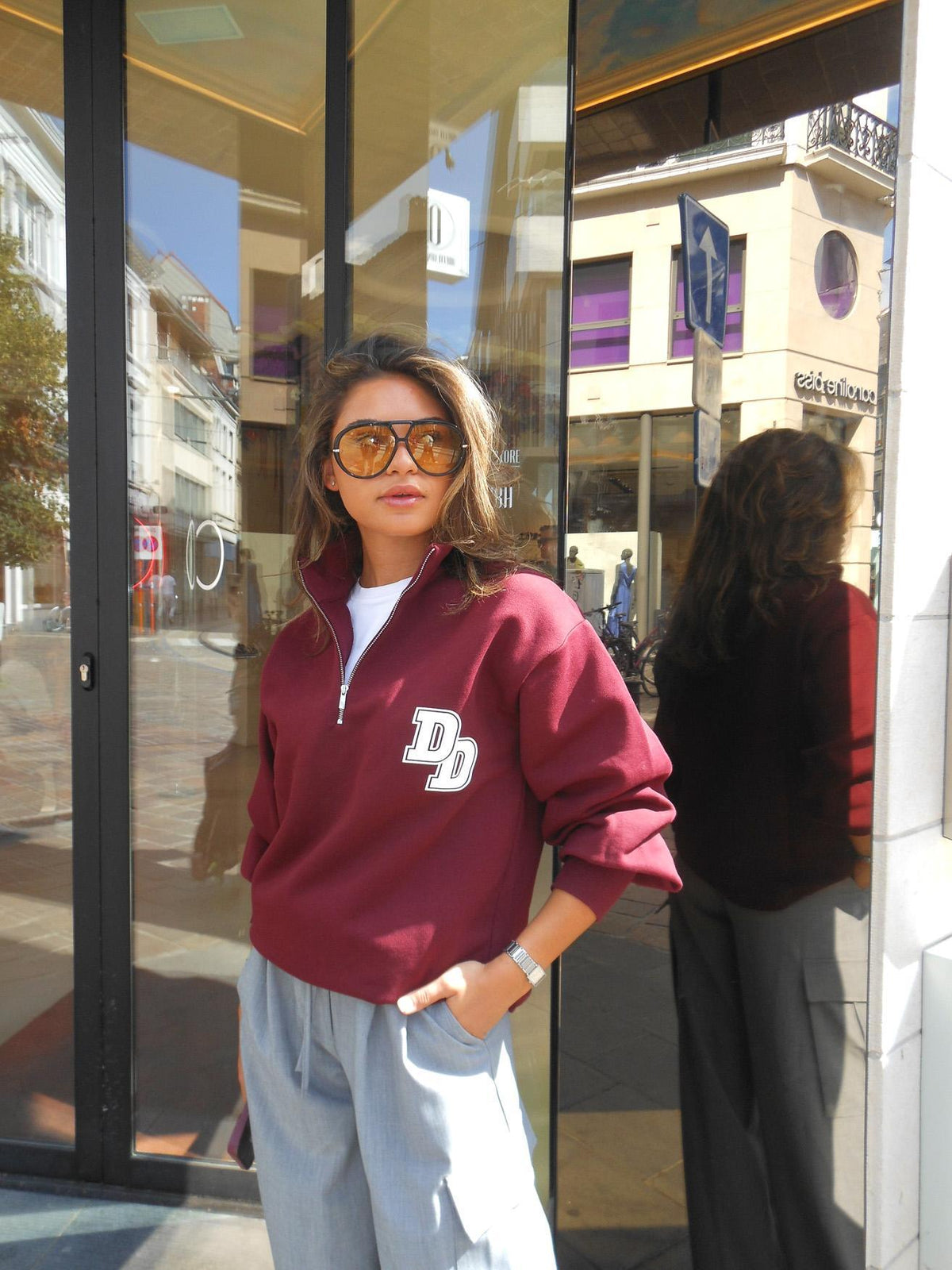 BOSTON - Zip Sweater - Burgundy